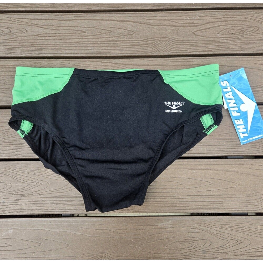 TYR The Finals Shark Green/black Splice Racer Briefs, Men Size 38, NEW
